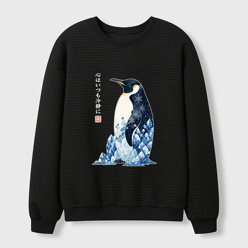Tokyo-Tiger Keep Calm Penguin Waffle Sweatshirt