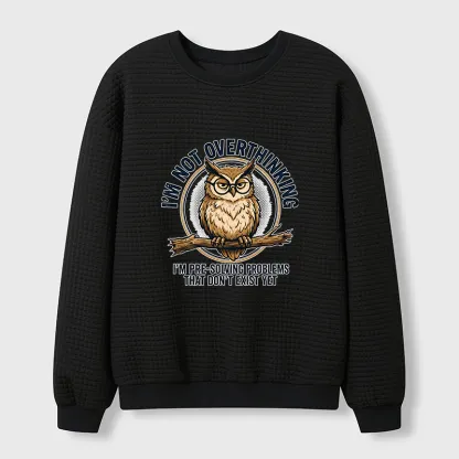Tokyo-Tiger Overthink Master Owl Waffle Sweatshirt
