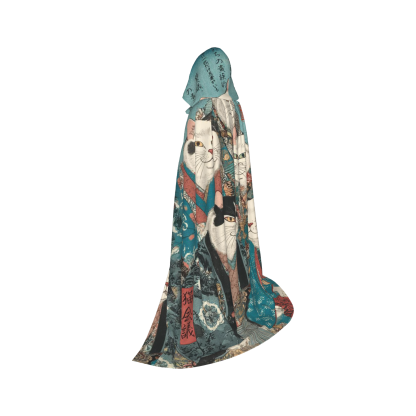 Tokyo-Tiger Formal Gathering of Ukiyo-e Cat Nobles Holiday Cloak