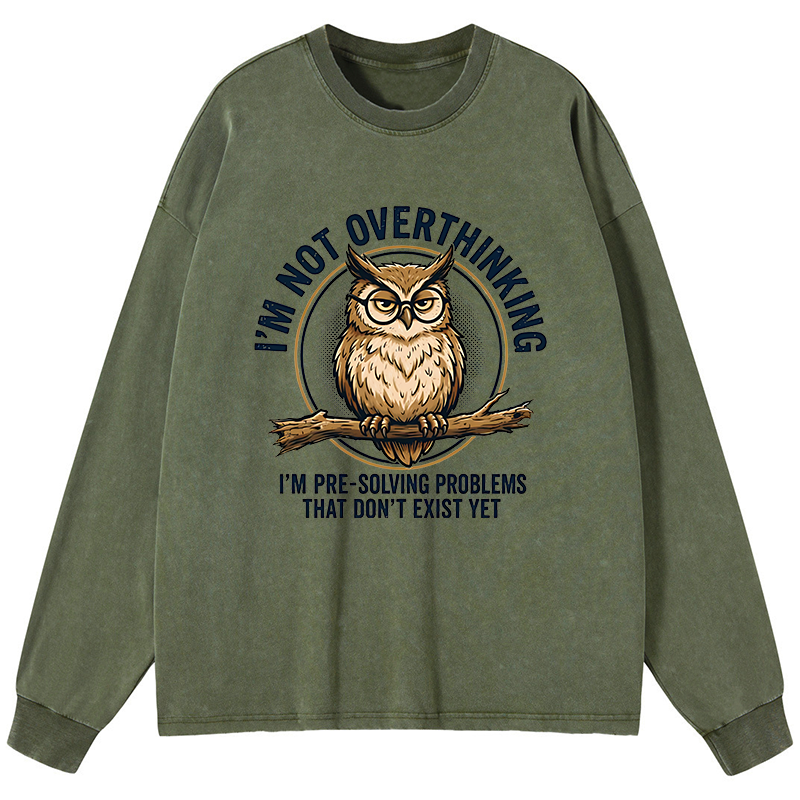 Tokyo-Tiger Overthink Master Owl Washed Long Sleeve T-Shirt