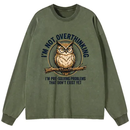 Tokyo-Tiger Overthink Master Owl Washed Long Sleeve T-Shirt