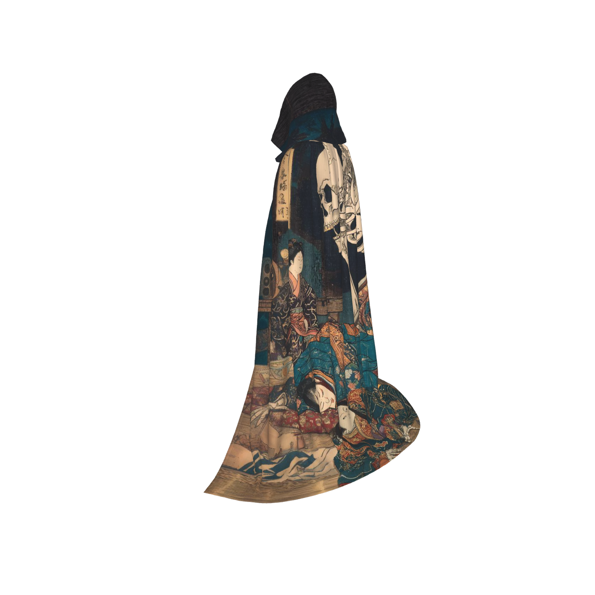 Tokyo-Tiger Ukiyoe Skeleton Yokai Holiday Cloak