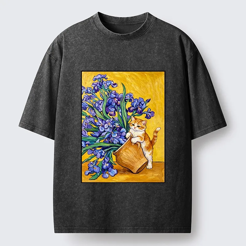 Tokyo-Tiger Iris Cat Classic Washed T-Shirt