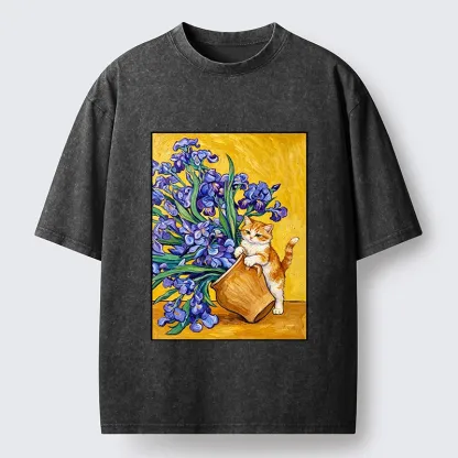Tokyo-Tiger Iris Cat Classic Washed T-Shirt