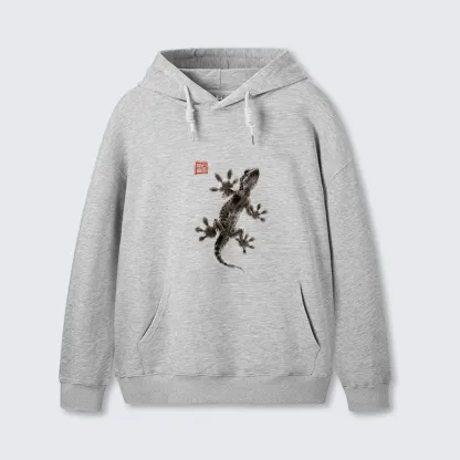 Tokyo-Tiger Minimal Asian Ink Brush Gecko Vibe Classic Hoodie