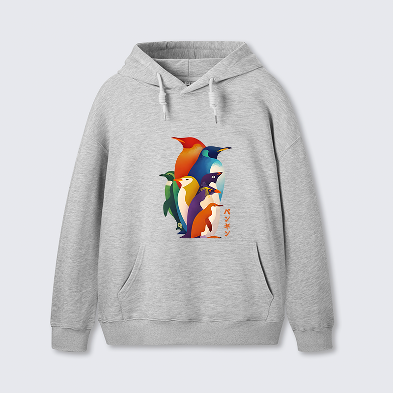 Tokyo-Tiger Cute Multi Tone Penguins Classic Hoodie