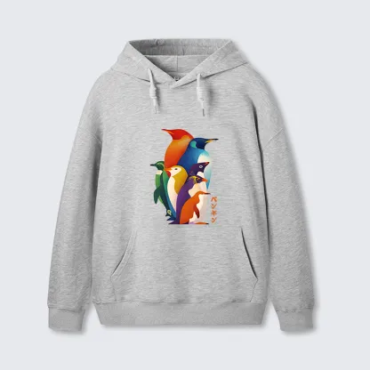 Tokyo-Tiger Cute Multi Tone Penguins Classic Hoodie