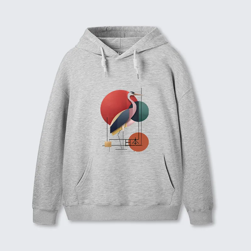 Tokyo-Tiger Geometric Crane Art Classic Hoodie