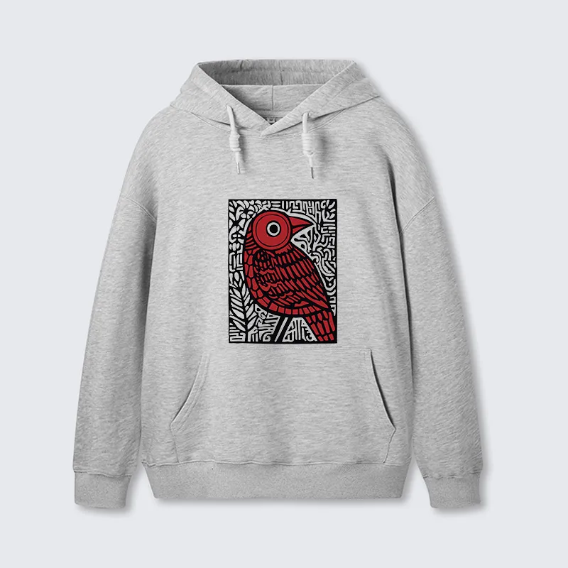 Tokyo-Tiger Retro Woodblock Bird Classic Hoodie