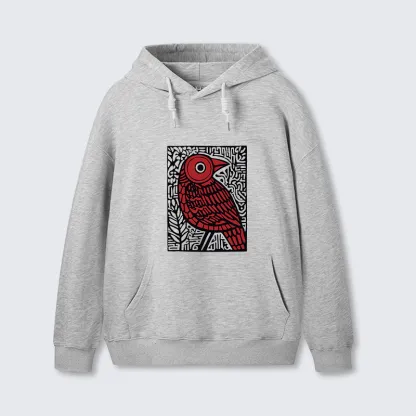Tokyo-Tiger Retro Woodblock Bird Classic Hoodie