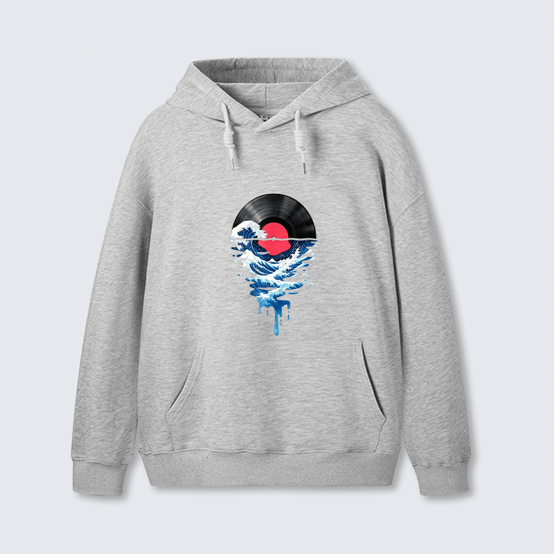 Tokyo-Tiger Vinyl Records And Waves Classic Hoodie