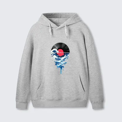 Tokyo-Tiger Vinyl Records And Waves Classic Hoodie
