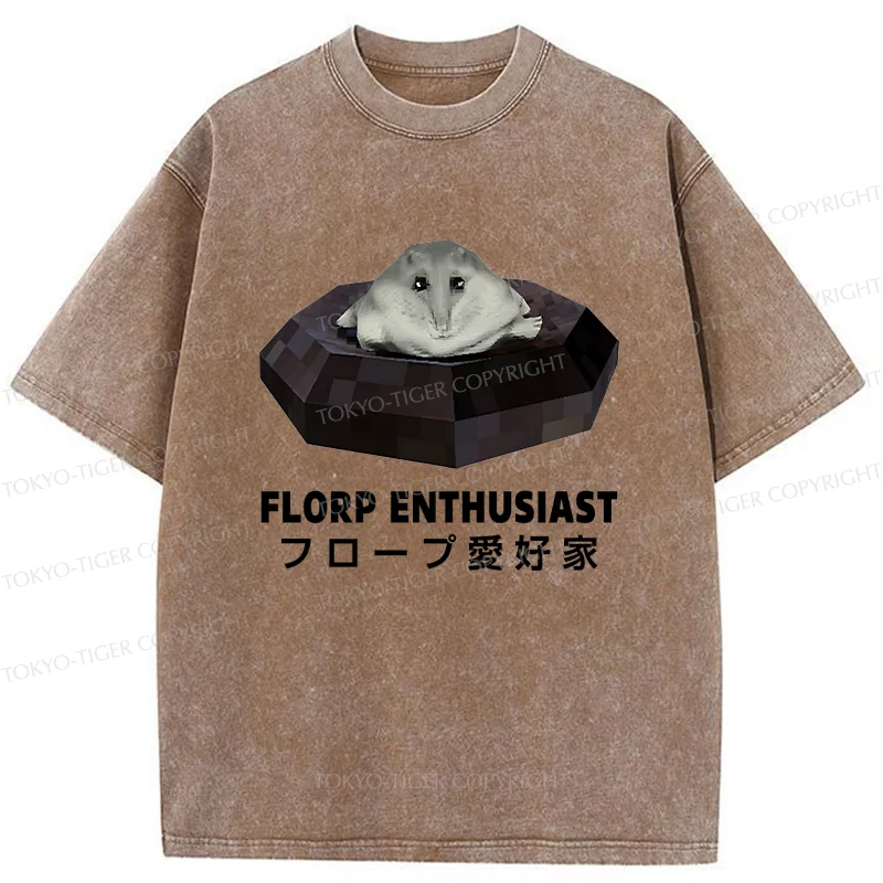 Tokyo-Tiger Florp Enthusiast Funny Washed T-Shirt