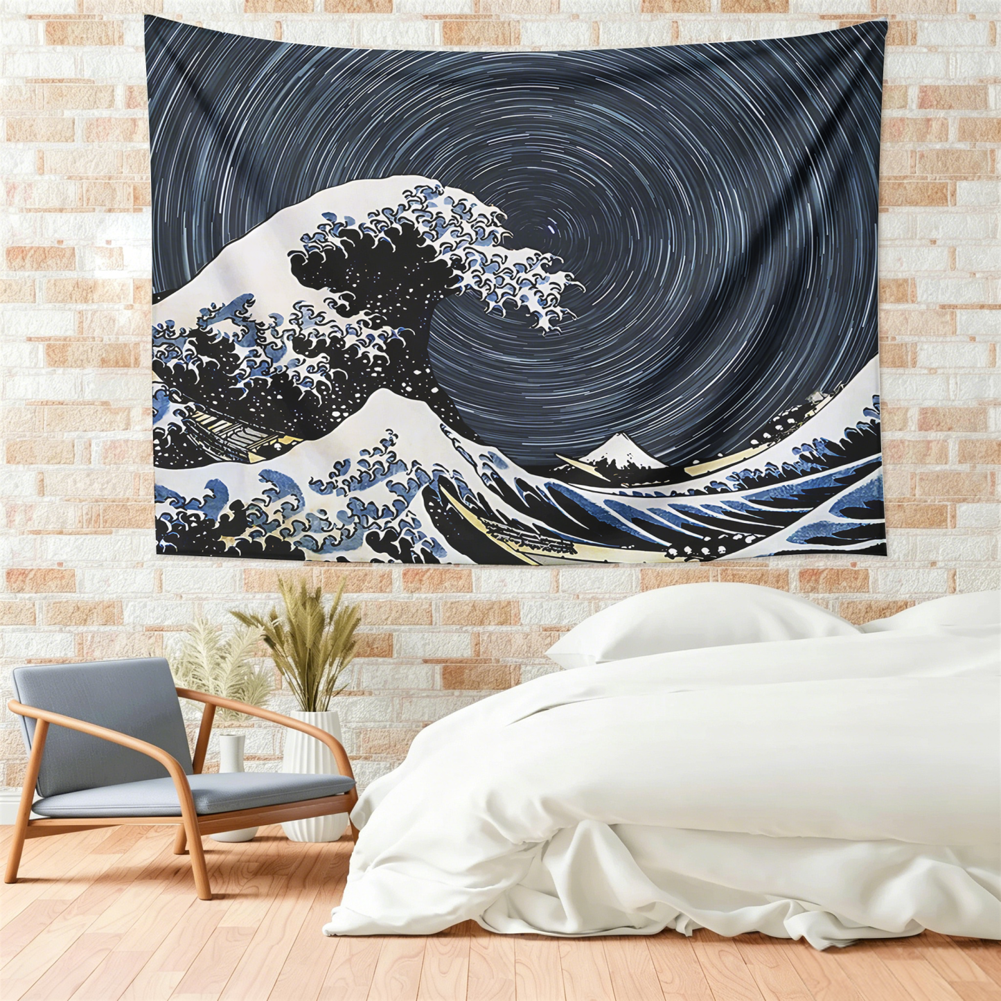 Tokyo-Tiger Great Wave Tapestry