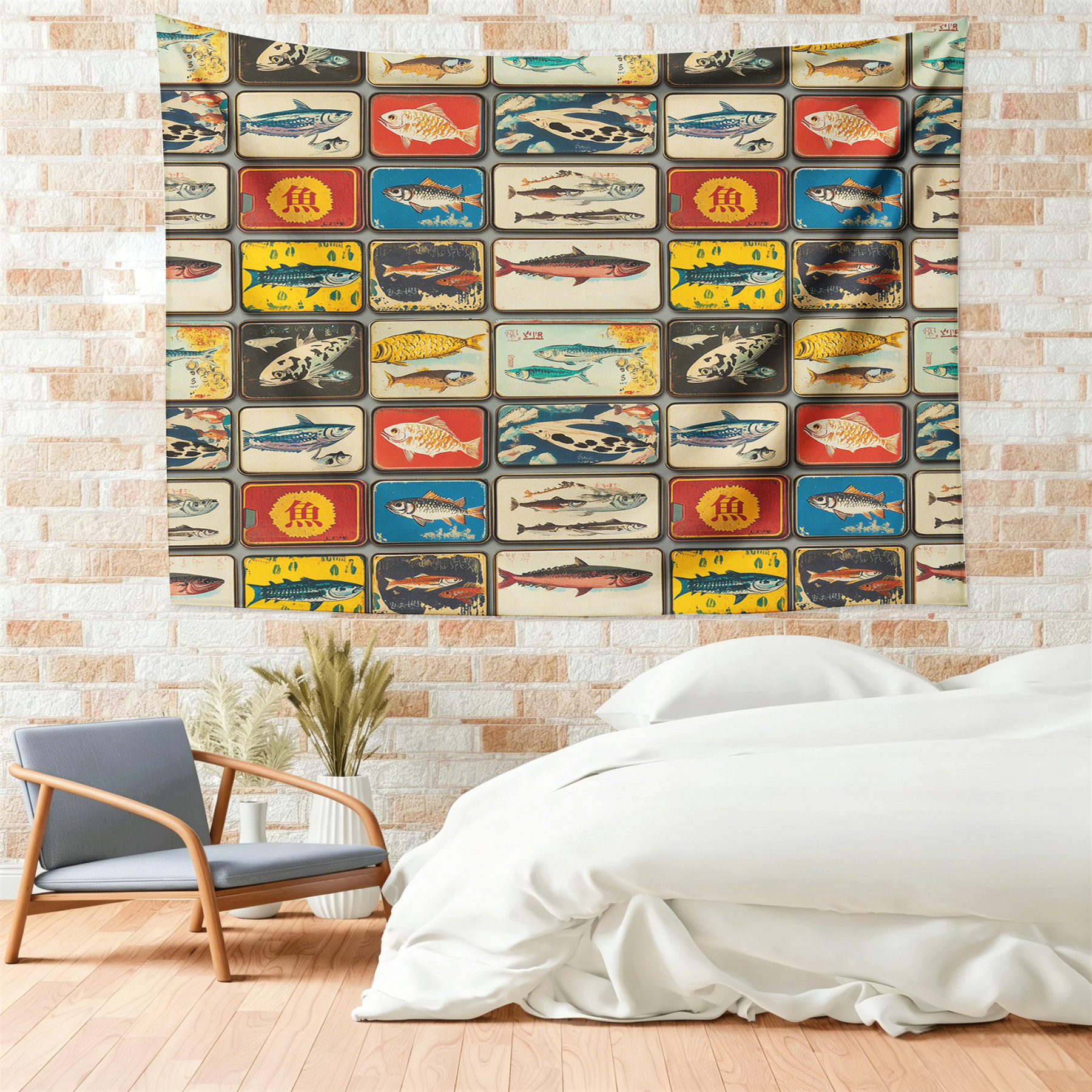 Tokyo-Tiger Vintage Fish Collection Tapestry