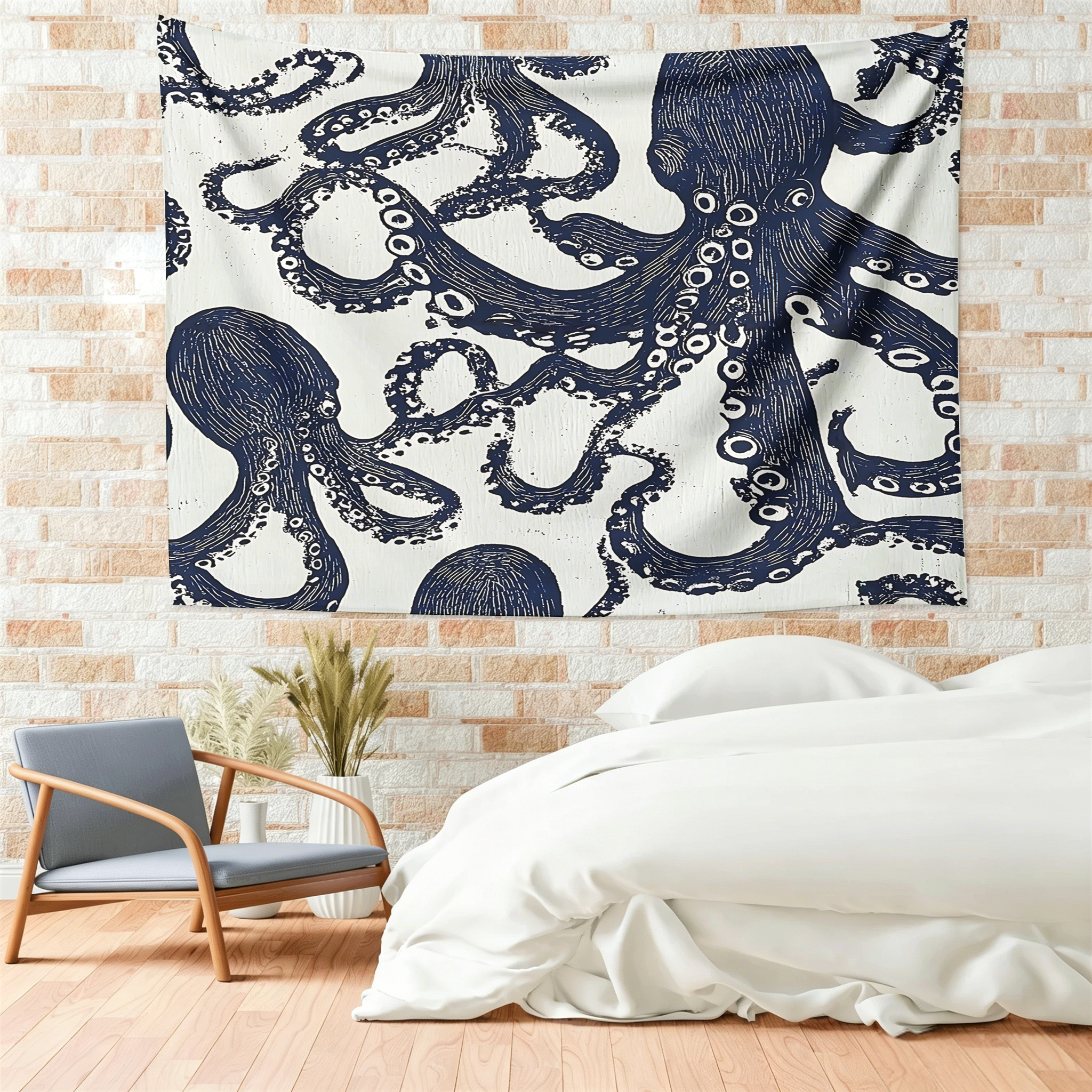 Tokyo-Tiger Ocean Octopus Tapestry