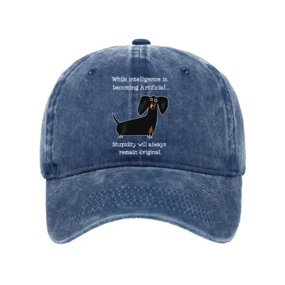 Tokyo-Tiger Dachshund Real Humor Funny Meme Washed Cap