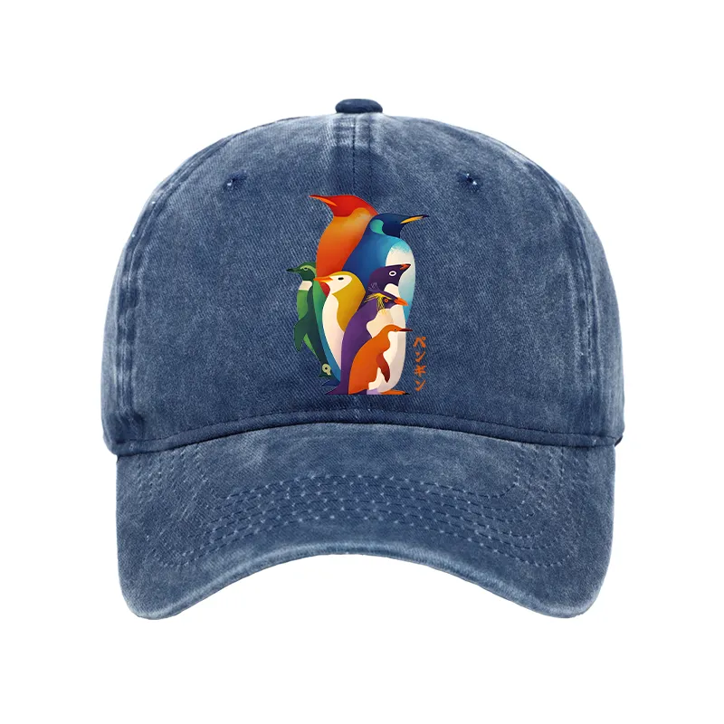 Tokyo-Tiger Cute Multi Tone Penguins Washed Cap Sale