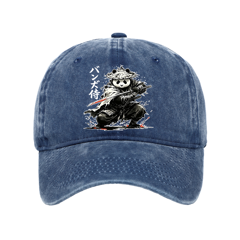 Tokyo-Tiger Panda Samurai Warrior Washed Cap