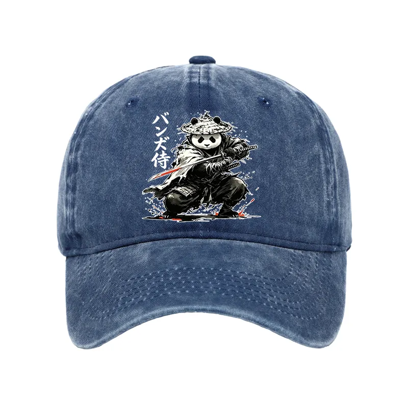 Tokyo-Tiger Panda Samurai Warrior Washed Cap