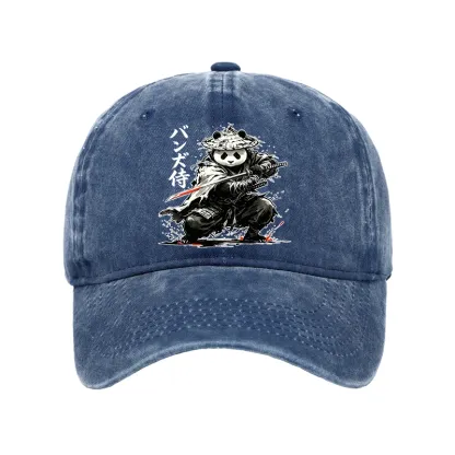 Tokyo-Tiger Panda Samurai Warrior Washed Cap