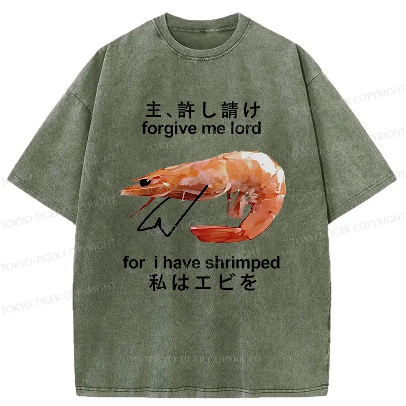Tokyo-Tiger Retreating Shrimp Washed T-Shirt