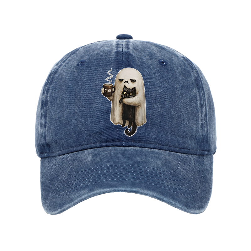 Tokyo-Tiger Ghost Cat Coffee Mood Washed Cap