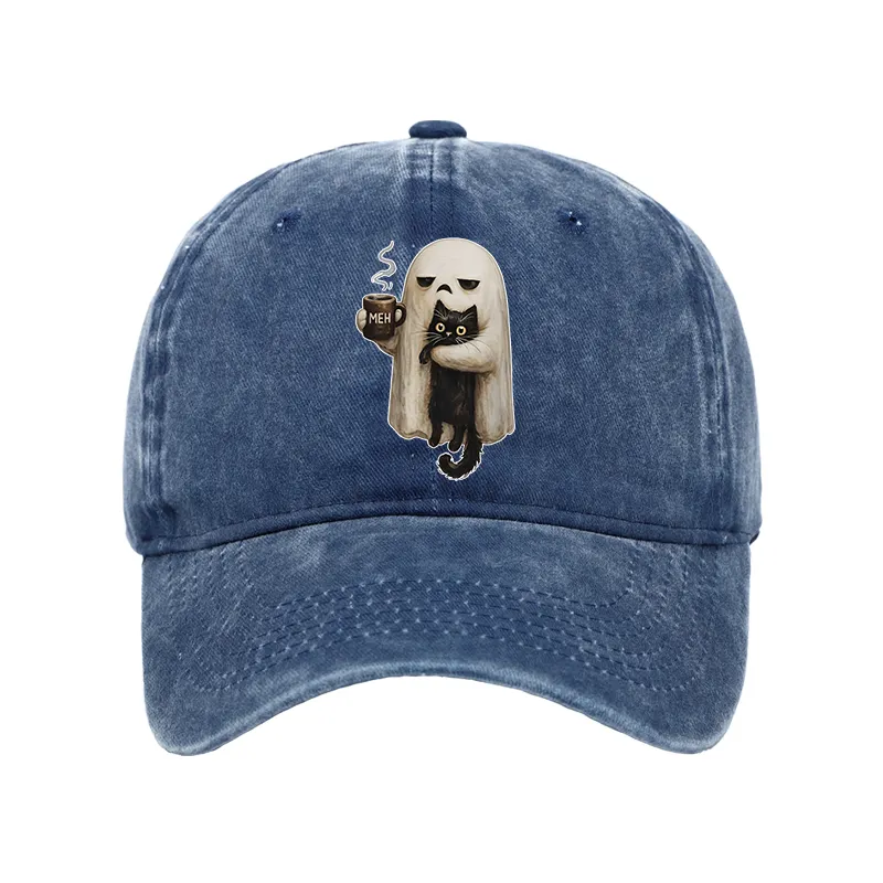 Tokyo-Tiger Ghost Cat Coffee Mood Washed Cap