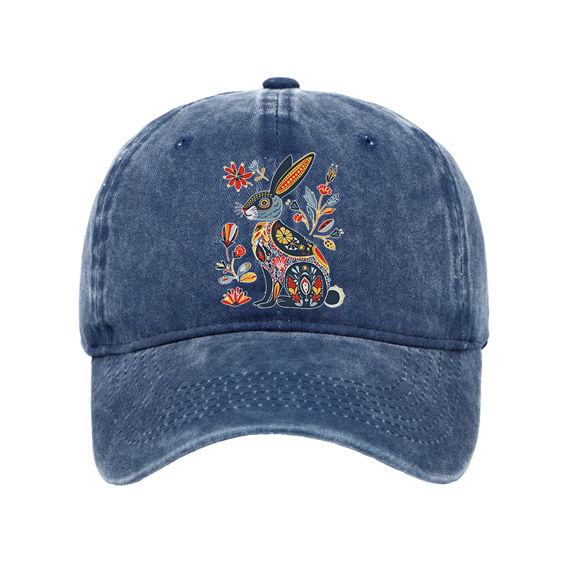 Tokyo-Tiger Folk Hare Bloom Washed Cap