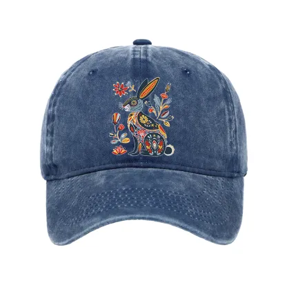 Tokyo-Tiger Folk Hare Bloom Washed Cap