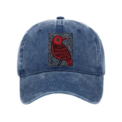 Tokyo-Tiger Retro Woodblock Bird Washed Cap