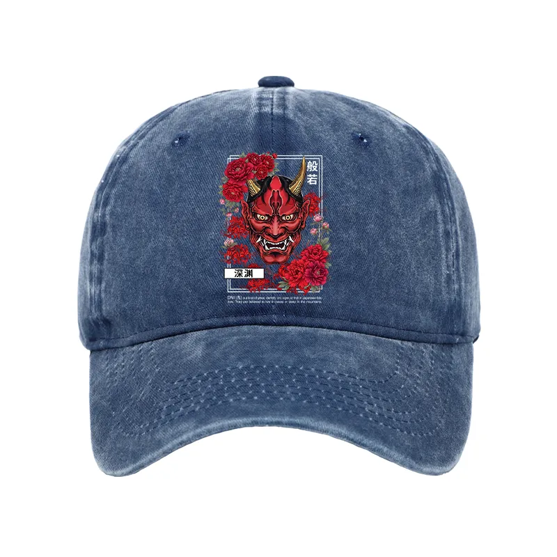 Tokyo-Tiger Cool Oni Floral Art Washed Cap