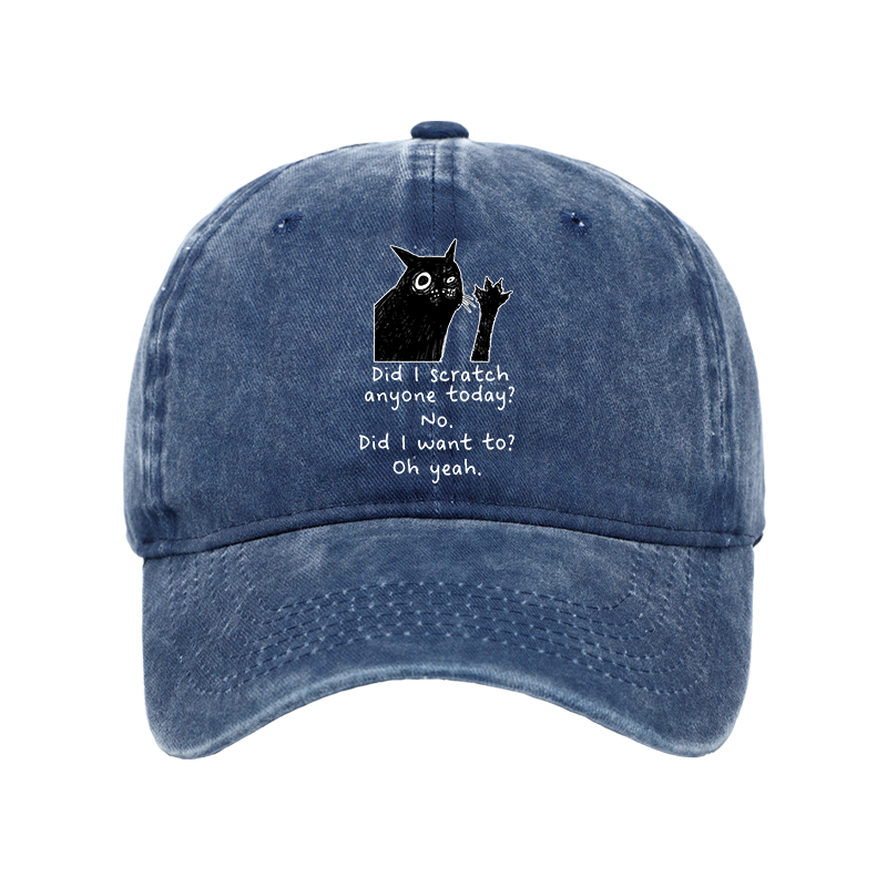 Tokyo-Tiger Black Cat Scratches People Washed Cap
