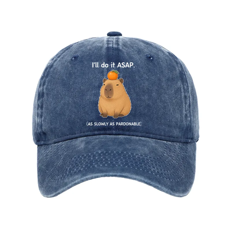 Tokyo-Tiger Slow Task Capybara Meme Washed Cap