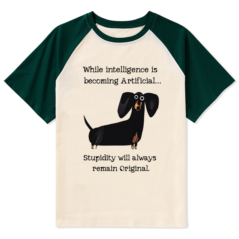 Tokyo-Tiger Dachshund Real Humor Funny Meme Raglan T-shirt