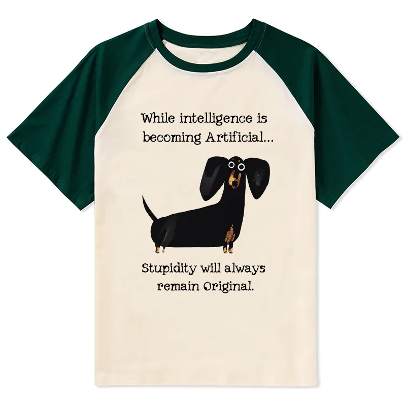 Tokyo-Tiger Dachshund Real Humor Funny Meme Raglan T-shirt