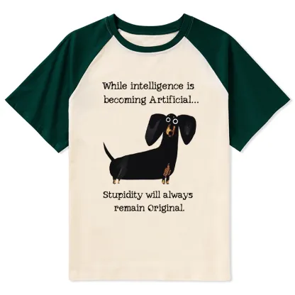 Tokyo-Tiger Dachshund Real Humor Funny Meme Raglan T-shirt