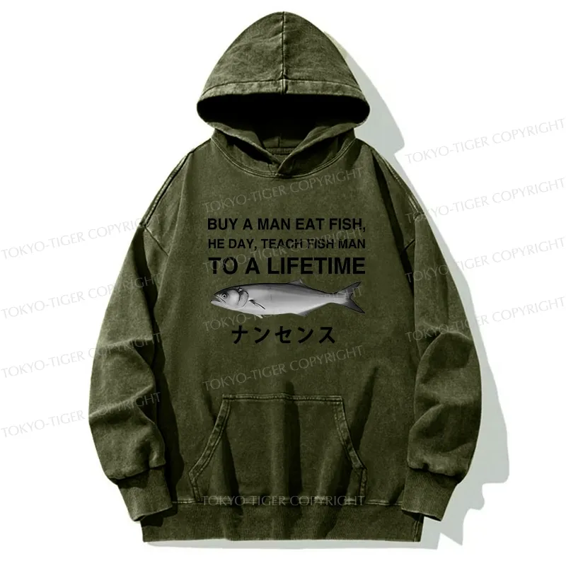 Tokyo-Tiger Funny To A Lifetime Washed Hoodie
