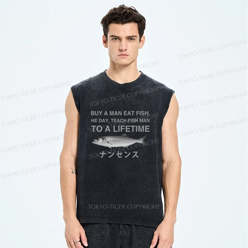 Tokyo-Tiger Funny To A Lifetime Washed Tank