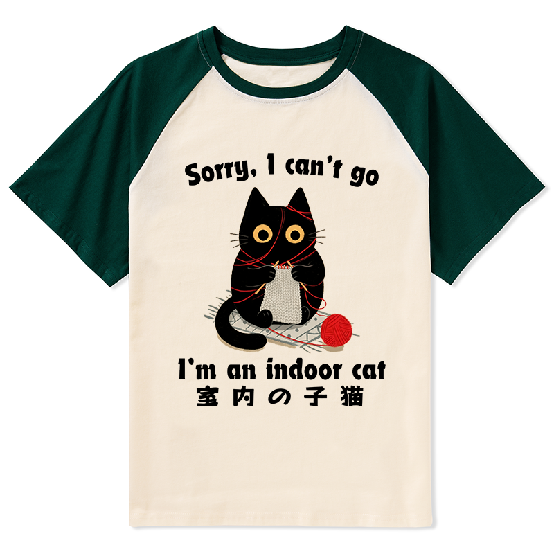 Tokyo-Tiger Indoor Cat Meme Raglan T-shirt