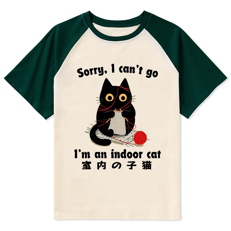 Tokyo-Tiger Indoor Cat Meme Raglan T-shirt