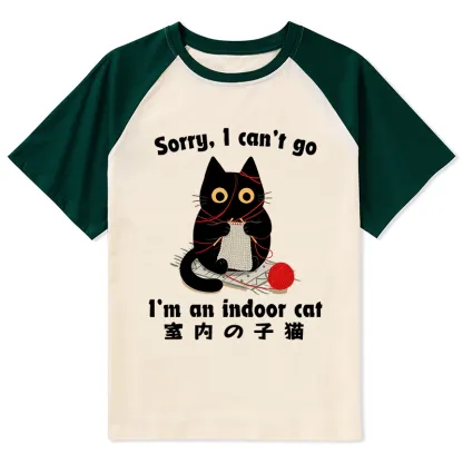 Tokyo-Tiger Indoor Cat Meme Raglan T-shirt