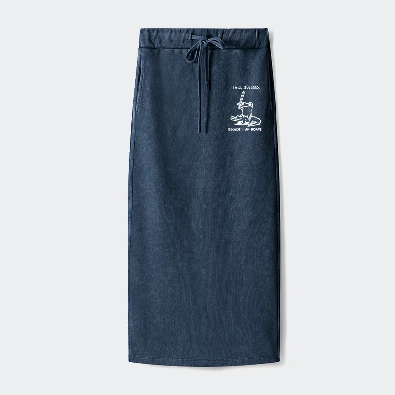 Tokyo-Tiger Warrior Frog Funny Meme Washed Terry Skirt