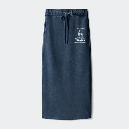 Tokyo-Tiger Warrior Frog Funny Meme Washed Terry Skirt