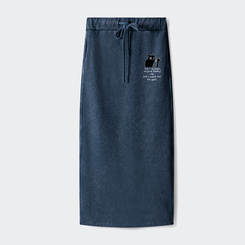 Tokyo-Tiger Black Cat Scratches People Washed Terry Skirt