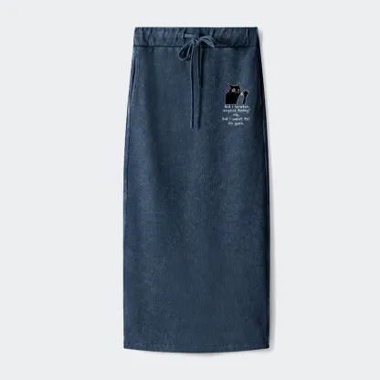 Tokyo-Tiger Black Cat Scratches People Washed Terry Skirt