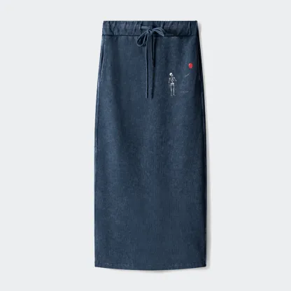 Tokyo-Tiger Skeleton Balloon Meme Washed Terry Skirt