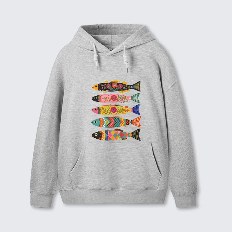 Tokyo-Tiger Colorful Patterned Fish Classic Hoodie