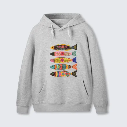 Tokyo-Tiger Colorful Patterned Fish Classic Hoodie