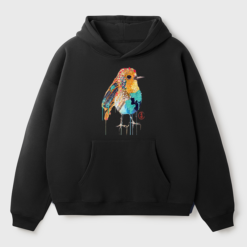 Tokyo-Tiger Sparkly Wild Bird Adult Fleece Hoodie
